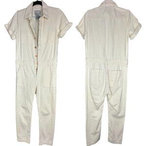 Everlane Women's ECRU The Super Soft Coverall Denim Button Up 0/C35/W36/L26.5
